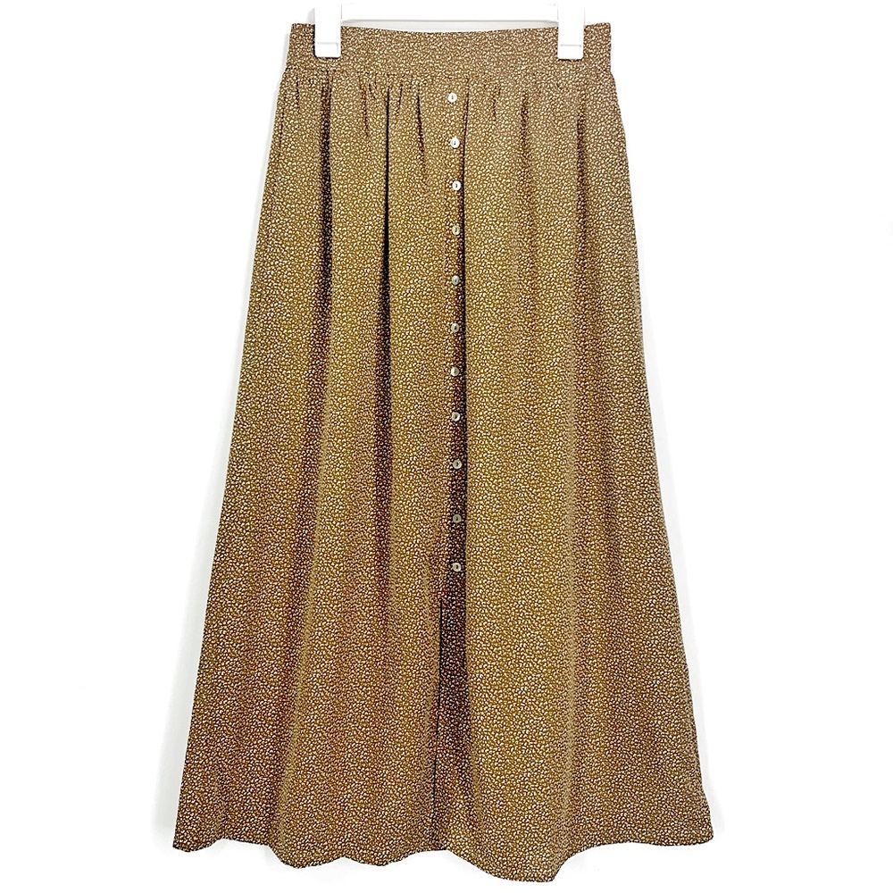 Wishlist Woven Button Down Maxi Skirt in Camel Size M